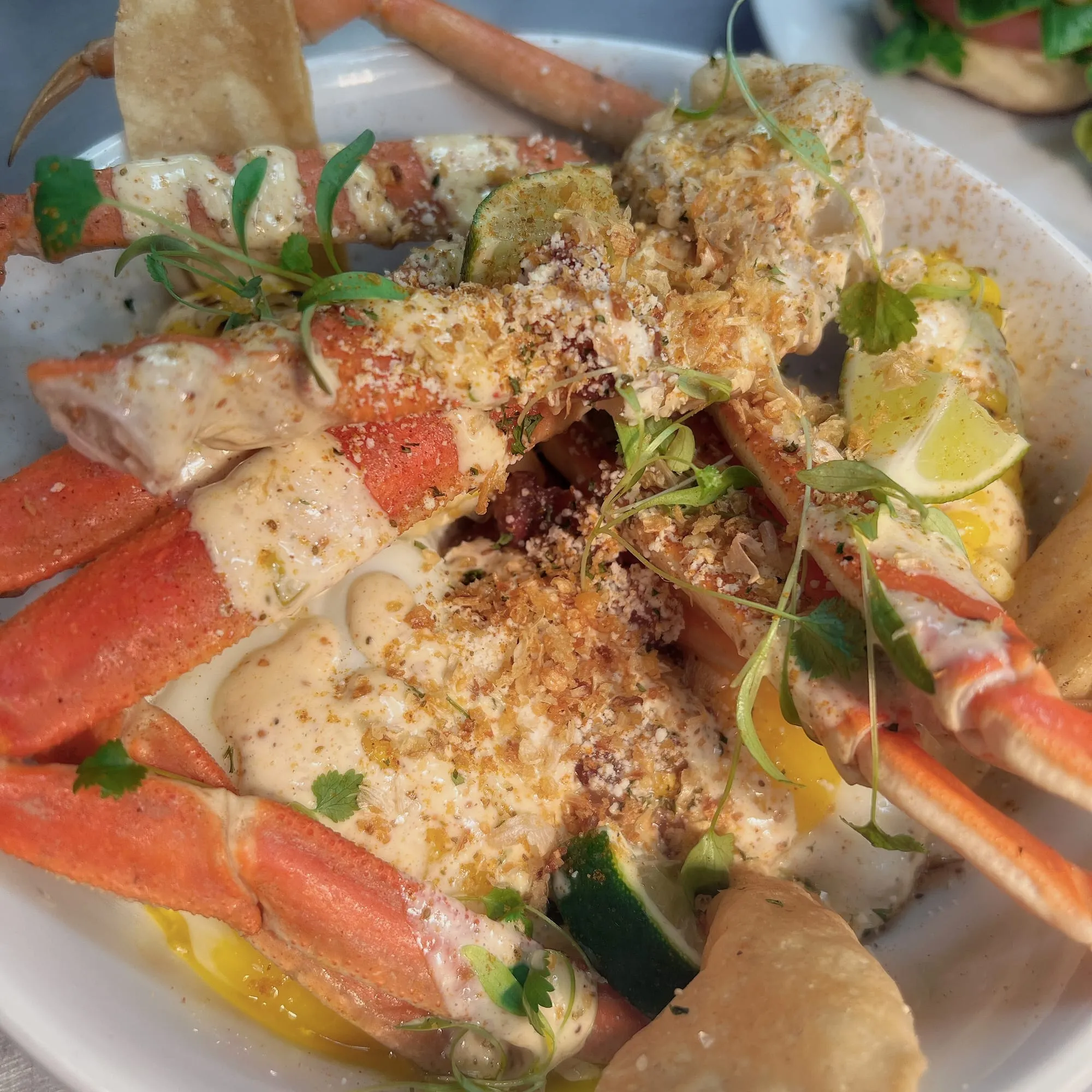 Crab boil bowl special, snow crab legs