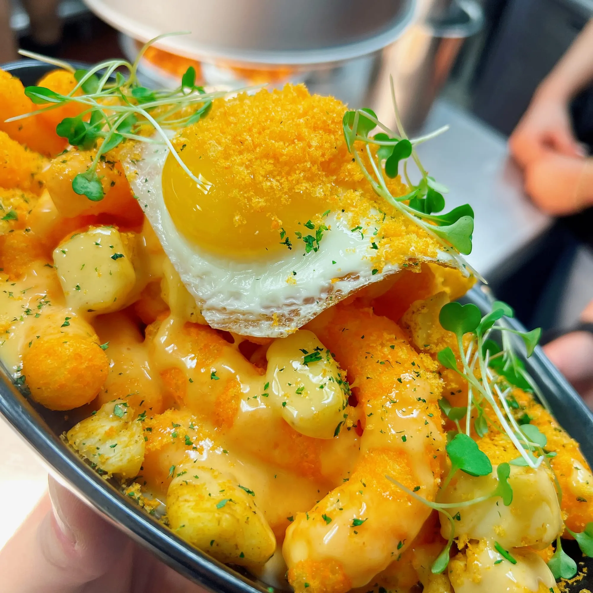 Cheeto-dusted brunch poutine