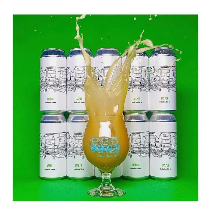 A fresh local release, mid-pour