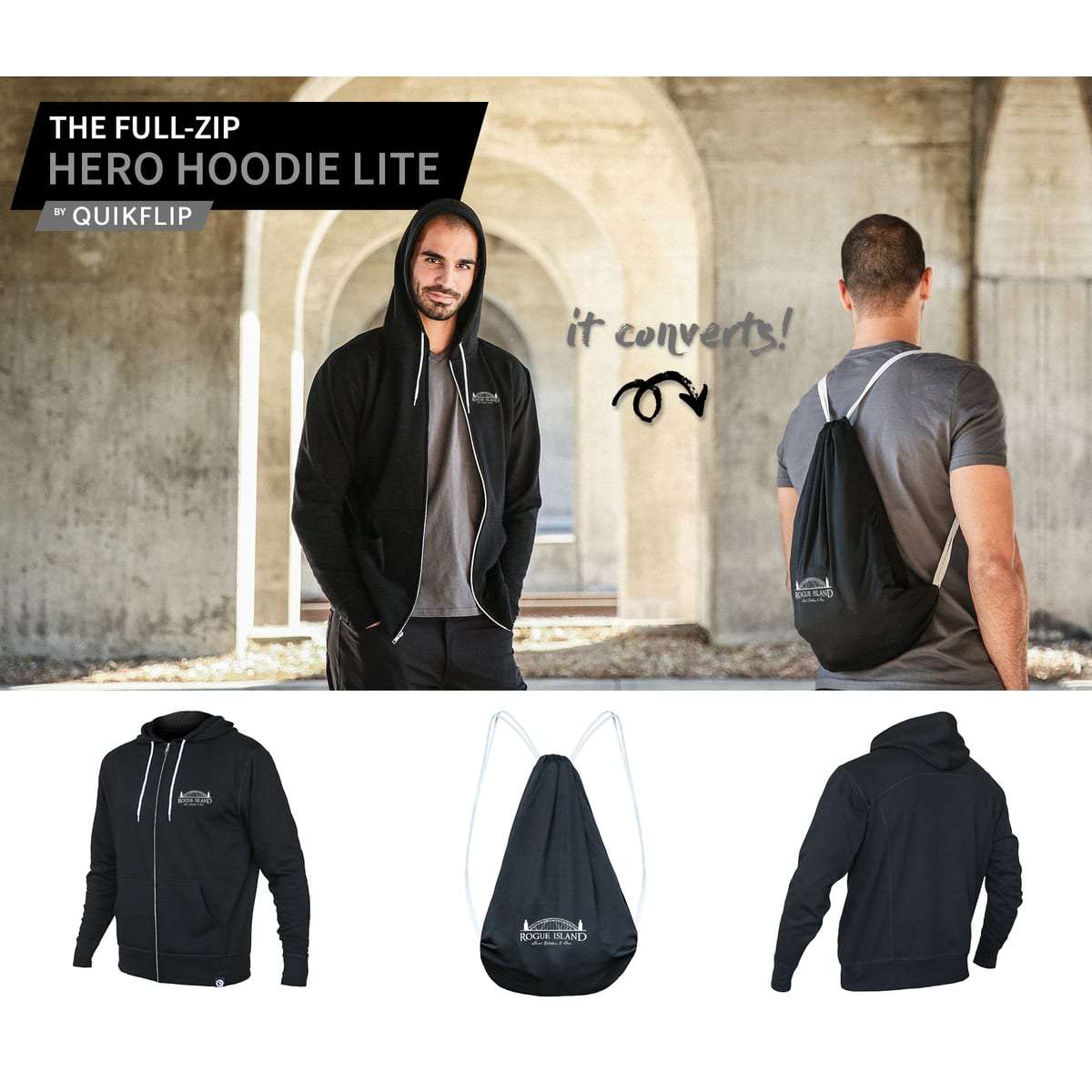 Zip-Up Convertible Hoodie